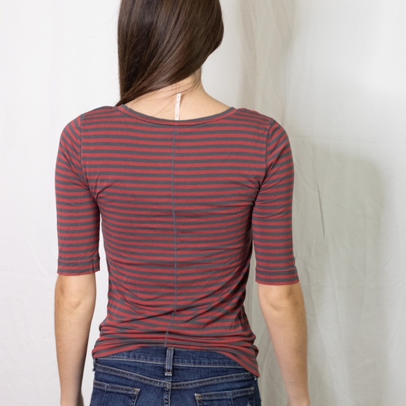 Free People leader of the pack red gray top - Picture 2 of 8